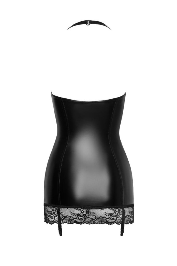 F280 Powerwetlook-Minikleid mit Spitzenbesatz von Noir Handmade kaufen | Fesselliebe