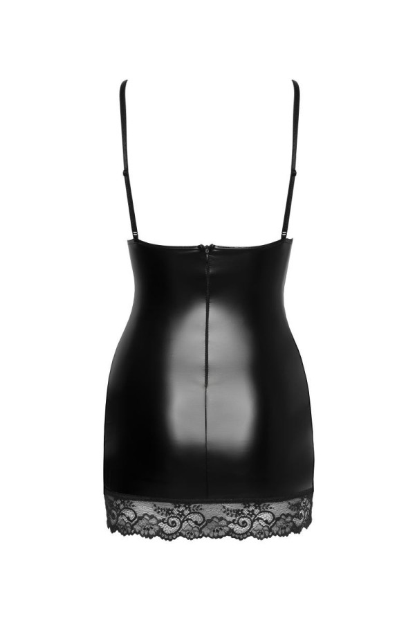 F282 Kurzes Powerwetlook Kleid mit Spitzeneinsätzen von Noir Handmade kaufen | Fesselliebe