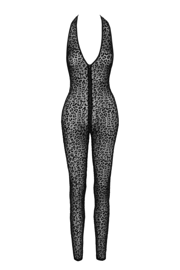 F286 Neckholder Catsuit Leopardenmuster von Noir Handmade kaufen | Fesselliebe