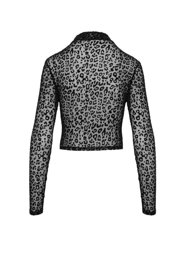 F289 Leopardenflock Top mit Langen Ärmeln von Noir Handmade kaufen | Fesselliebe