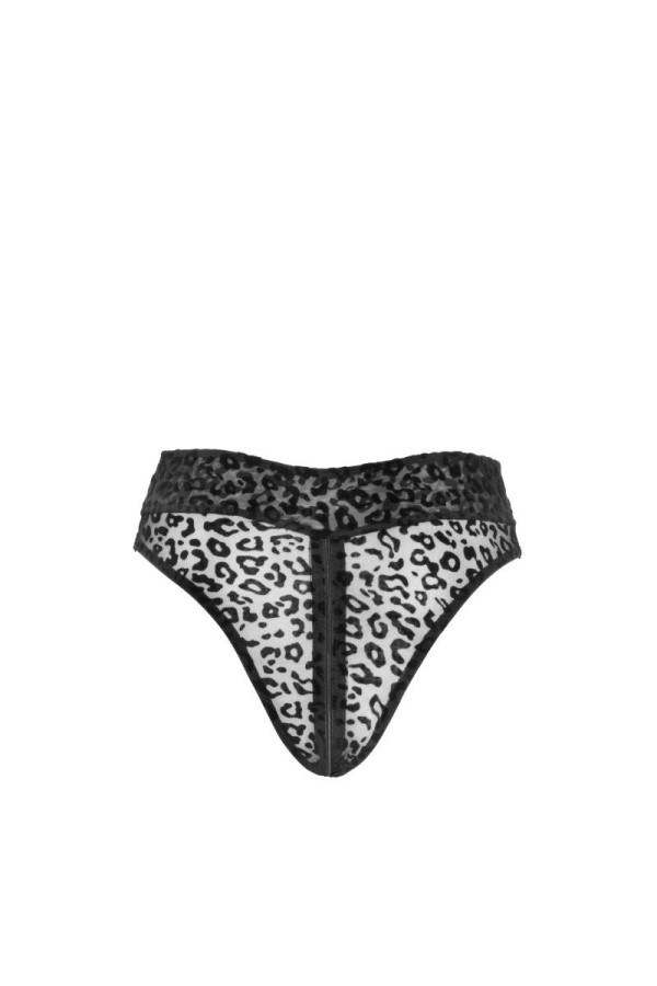 F290 Panty aus Leopardenflock mit Reißverschluss von Noir Handmade kaufen | Fesselliebe