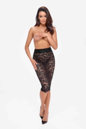 F302 Halblanger Rock aus Spitze von Noir Handmade kaufen | Fesselliebe