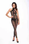 Bodystocking Aus Netzmaterial mit Samtaufdruck F315 von Noir Handmade kaufen - Fesselliebe