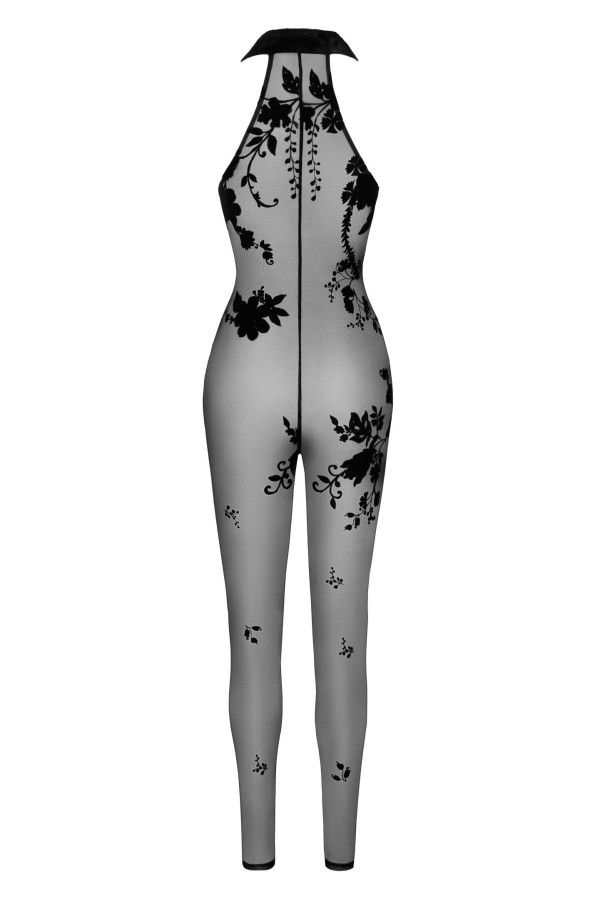 F315 Bodystocking aus Netzmaterial mit Samtaufdruck von Noir Handmade kaufen | Fesselliebe
