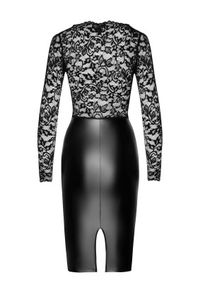 F295 Halblanges Wetlook Kleid mit Spitze von Noir Handmade kaufen | Fesselliebe
