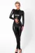 F319 Powerwetlook Catsuit mit Reißverschluss und Ring