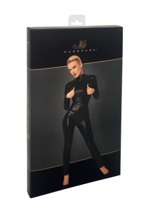 F319 Powerwetlook Catsuit mit Reißverschluss und Ring von Noir Handmade kaufen | Fesselliebe