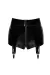 F325 Wetlook Shorts mit PVC Strumpfhaltern