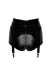 F325 Wetlook Shorts mit PVC Strumpfhaltern