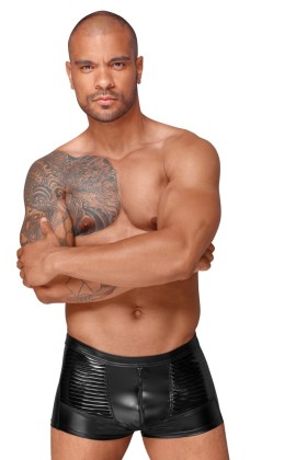Powerwetlook Shorts mit Dekorativen Pvc Zierfalten H054 von Noir Handmade Decadence Collection kaufen | Fesselliebe