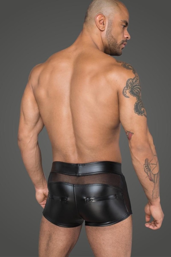 Shorts aus Powerwetlook und 3d-Netz H058 von Noir Handmade Rebellious Collection kaufen | Fesselliebe