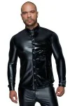 Langärmliges Powerwetlook & Pvc Shirt mit Knopfleiste H064 von Noir Handmade Missbehaved Collection kaufen - Fesselliebe