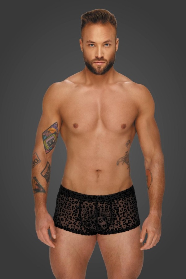 Leopard Flock Shorts H072 von Noir Handmade Aplpha Collection kaufen | Fesselliebe