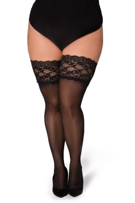 Halterlose Strümpfe Paloma Schwarz von Legg Story Xtra Size kaufen | Fesselliebe