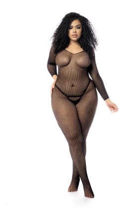 Langärmliger Netz-Bodystocking – Mal1102xblk von Mapale kaufen | Fesselliebe