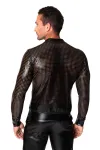 schwarze Powerwetlook Jacke H076