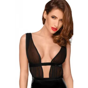 ♥ Minikleid mit Pvc Rock und Chiffon Oberteil F194 von Noir Handmade Decadence Collection ♥