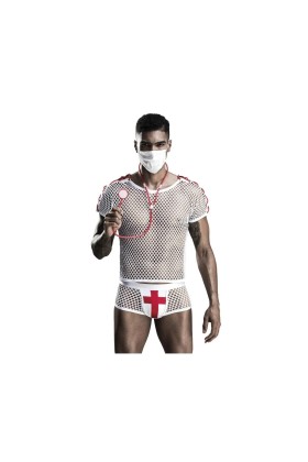 ♥ Hot Doctor Kostüm weiß/rot von Saresia Roleplay ♥ kaufen | Fesselliebe