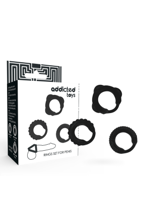 C-Ring-Set Schwarz von Addicted Toys kaufen | Fesselliebe