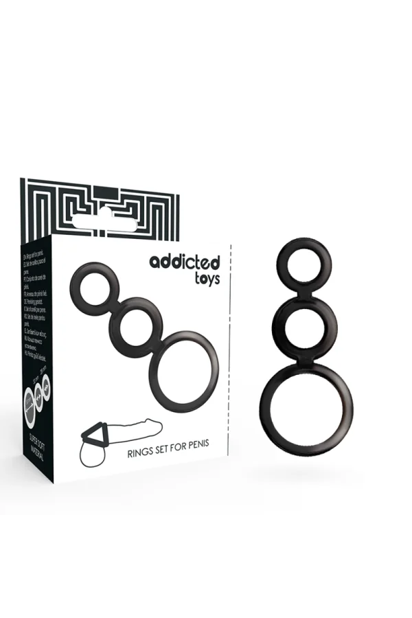 Set Penis & Hodenring - schwarz von Addicted Toys kaufen - Fesselliebe