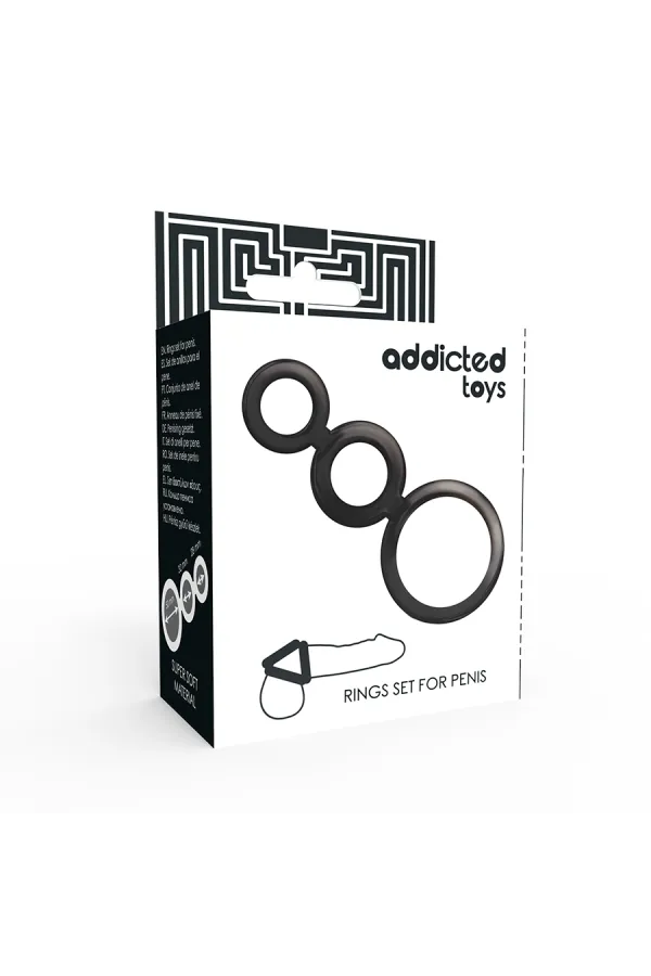 Set Penis & Hodenring - schwarz von Addicted Toys kaufen - Fesselliebe