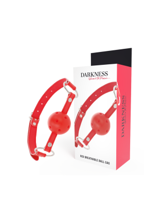 Roter, Atmungsaktiver Knebel von Darkness Bondage kaufen | Fesselliebe