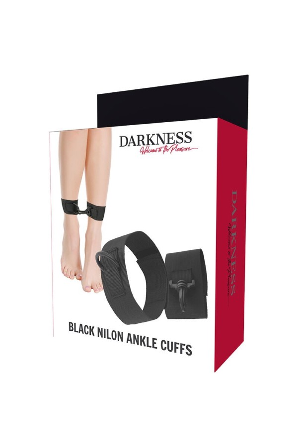 Knöchelmanschetten aus Schwarzem Nylon von Darkness Bondage kaufen | Fesselliebe