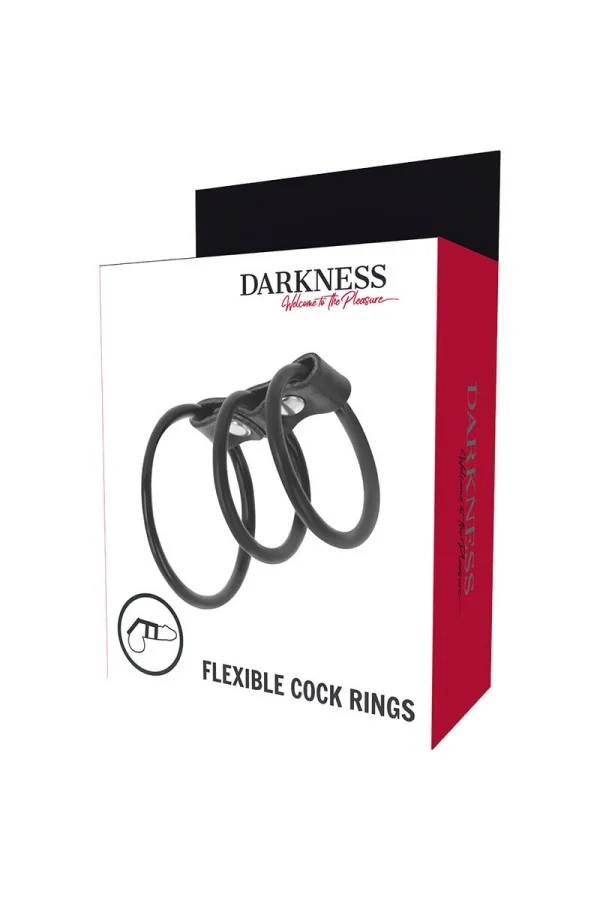 Set Aus 3 Flexiblen Penisringen von Darkness Bondage kaufen - Fesselliebe