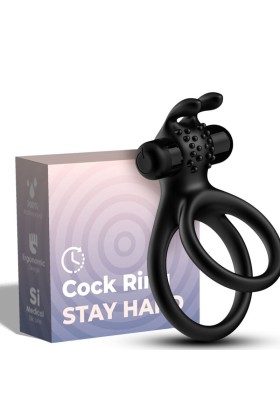 Traveller Doppel-Vibratorring für Paare Rabbit Schwarz von Armony For Him kaufen | Fesselliebe
