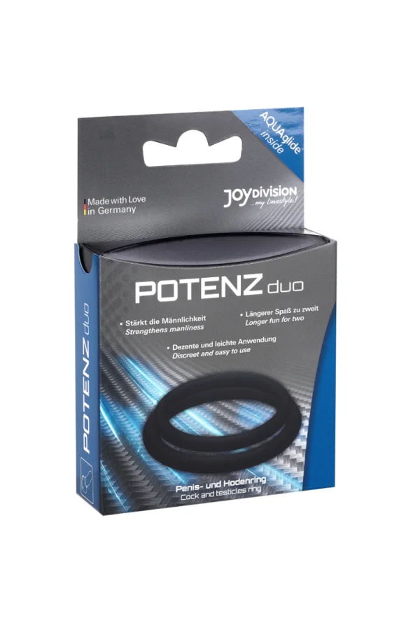 Potenz Duo Ringe Mittel Schwarz von Joydivision kaufen - Fesselliebe