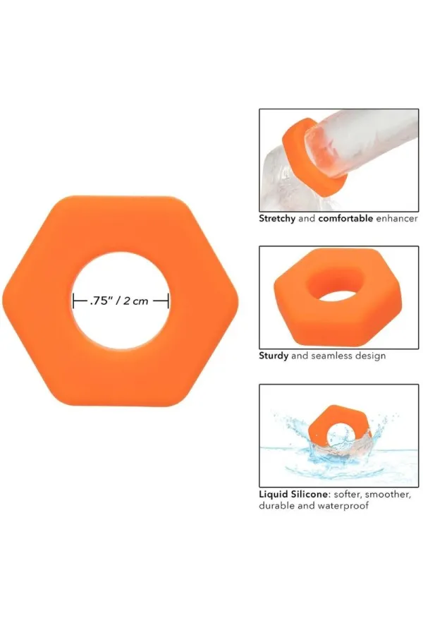 Alpha Prolong Sexagon Ring Orange von Calexotics