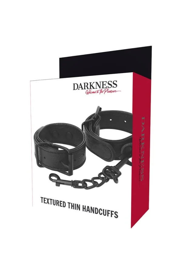 Breite, Dünne Texturierte Handschellen von Darkness Bondage kaufen - Fesselliebe