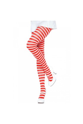 Weiss/Rot Gestreifte Strumpfhosen von Leg Avenue Hosiery kaufen | Fesselliebe