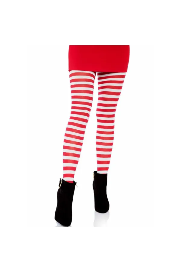 Weiss/Rot Gestreifte Strumpfhosen von Leg Avenue Hosiery kaufen - Fesselliebe