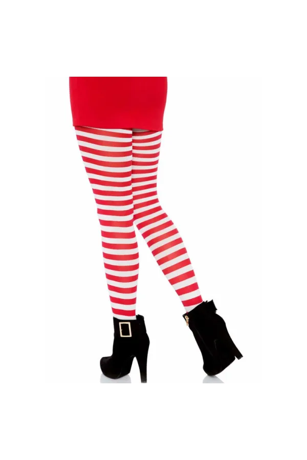 Weiss/Rot Gestreifte Strumpfhosen von Leg Avenue Hosiery kaufen - Fesselliebe