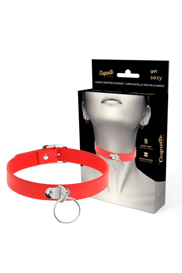 Handgefertigtes Halsband Fetish - Rot von Coquette Accessories kaufen - Fesselliebe