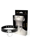 Handgefertigtes Halsband Vegan Kunstleder - Double Ring von Coquette Accessories kaufen - Fesselliebe