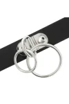 Handgefertigtes Halsband Vegan Kunstleder - Double Ring von Coquette Accessories kaufen - Fesselliebe