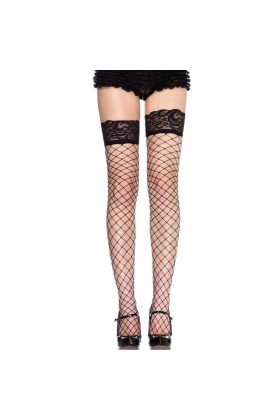 Strümpfe aus Fischnetz und Schwarzer Spitze von Leg Avenue Hosiery kaufen | Fesselliebe