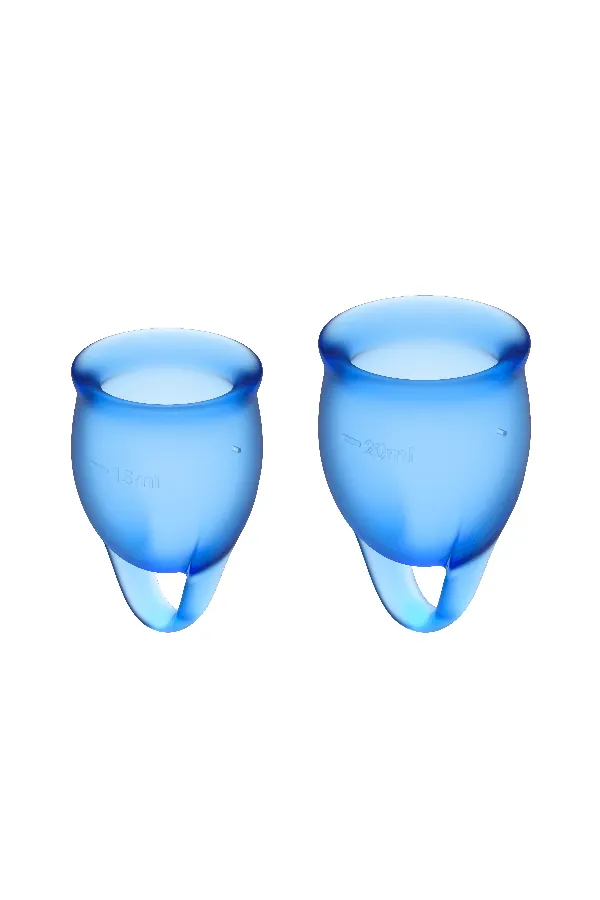 Menstruationstassen Blau 15 + 20ml Fassungsvermögen von Satisfyer Menstrual Cups kaufen - Fesselliebe