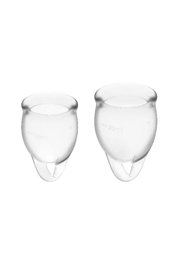 Menstruationstassen Transparent 15 + 20ml Fassungsvermögen von Satisfyer Menstrual Cups kaufen - Fesselliebe