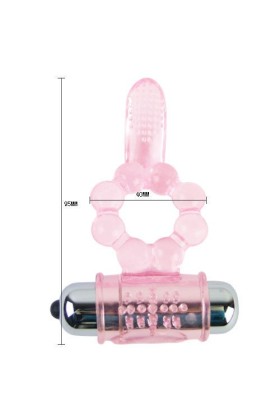 Silikonring 10 Zungenrhythmen mit Rosa Vibration von Baile For Him kaufen | Fesselliebe