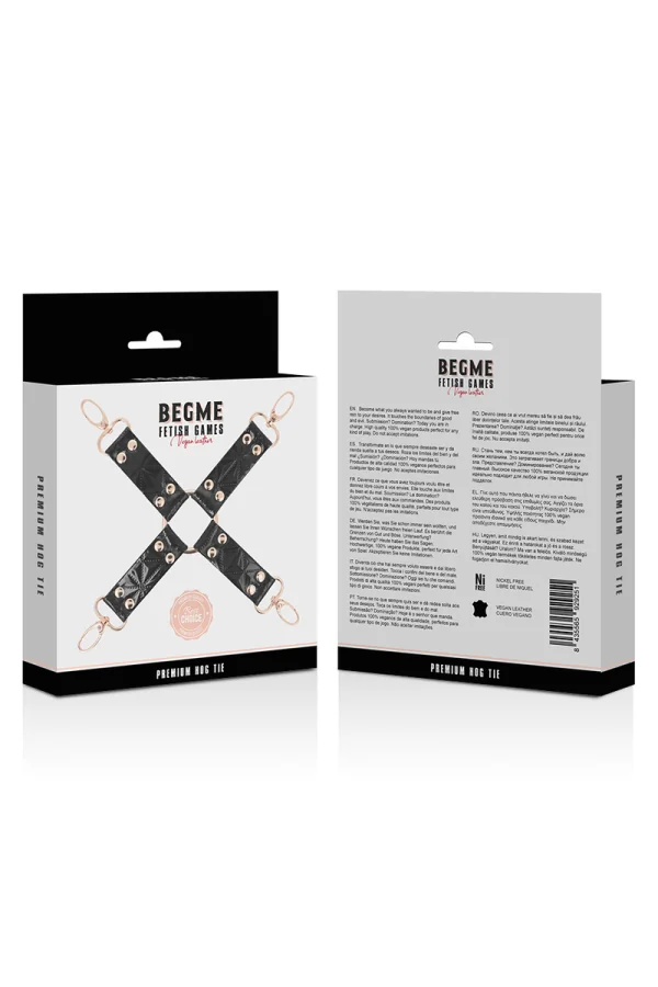 Begme Schwarz Edition Vegane Kunstleder-Hog-Tie von Begme Black Edition kaufen - Fesselliebe