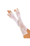 LEG AVENUE - FLORAL NETWORK FINGERLOSE HANDSCHUHE WEISS kaufen - Fesselliebe