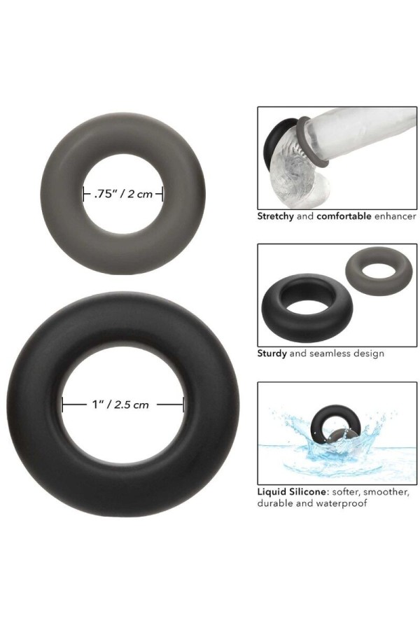 Alpha Prolong Set mit 2 Ringen Grau von Calexotics kaufen | Fesselliebe