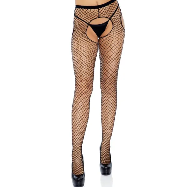 Schwarze Netzstrümpfe ohne Schritt von Leg Avenue Hosiery kaufen | Fesselliebe