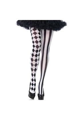 Schwarz/Weiße Harlekin-Strumpfhose von Leg Avenue Hosiery kaufen | Fesselliebe