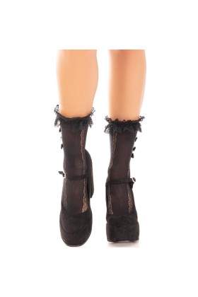 Söckchen mit Rüschen Schwarz von Leg Avenue Hosiery kaufen | Fesselliebe