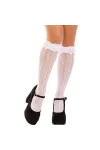 Kniestrümpfe mit Rüschen Weiss von Leg Avenue Hosiery