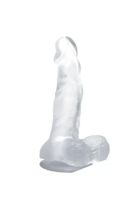 Realistischer Dildo mit Saugnapf und Hoden 16.7 cm Transparent von Baile Dildos